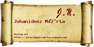Johanidesz Márta névjegykártya