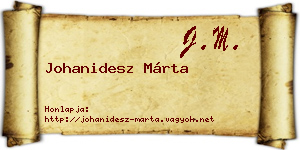 Johanidesz Márta névjegykártya